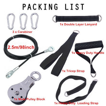Load image into Gallery viewer, Fitness DIY Pulley Cable Machine Attachment System Arm Biceps Triceps Blaster Hand Strength Trainning Home Gym Workout Equipment
