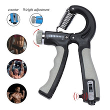 Load image into Gallery viewer, R-Shape Adjustable Hand Grip Sports Strength Countable Exercise Strengthener Gripper Spring Finger Pinch Carpal Expander
